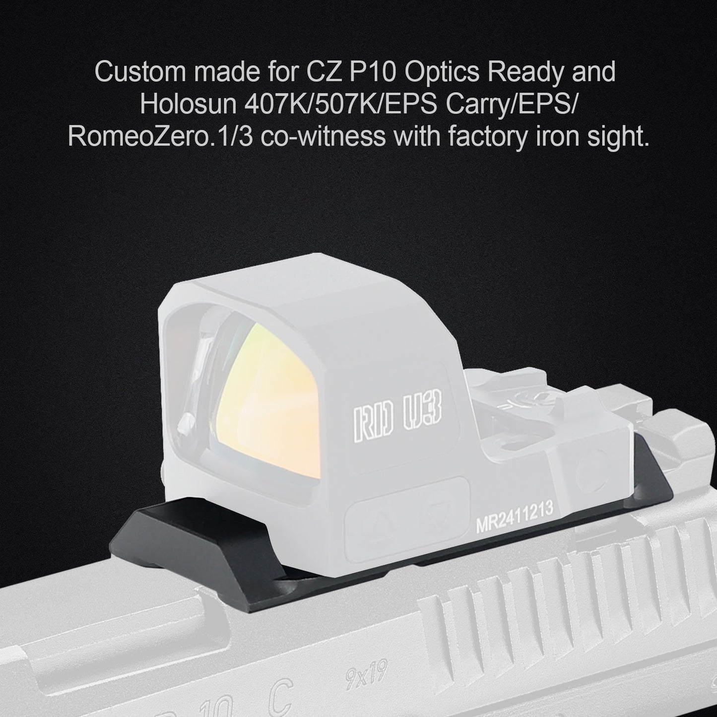 ohhunt® RMSc Footprint Red Dot Adapter Plate for CZ P-10 Compatible with Holosun 407K/507K/EPS