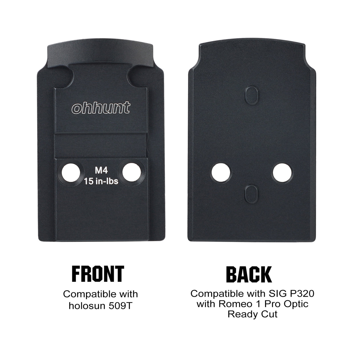 Red Dot Adapter Plate for SIG P320 with Romeo 1 Pro Optic Ready Cut P211 GTO
