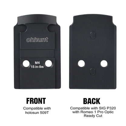 Red Dot Adapter Plate for SIG P320 with Romeo 1 Pro Optic Ready Cut P211 GTO