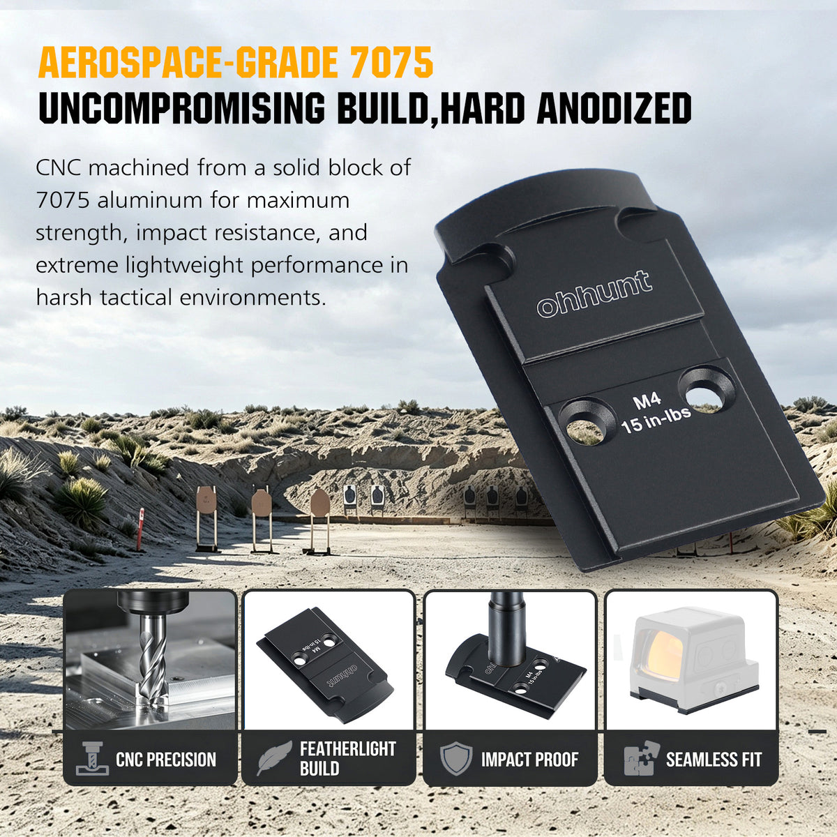Red Dot Adapter Plate for SIG P320 with Romeo 1 Pro Optic Ready Cut P211 GTO