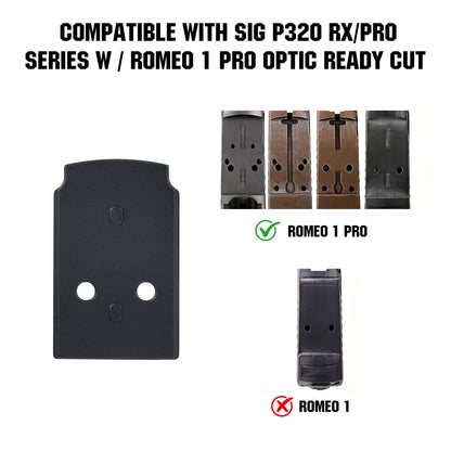 Red Dot Adapter Plate for SIG P320 with Romeo 1 Pro Optic Ready Cut P211 GTO
