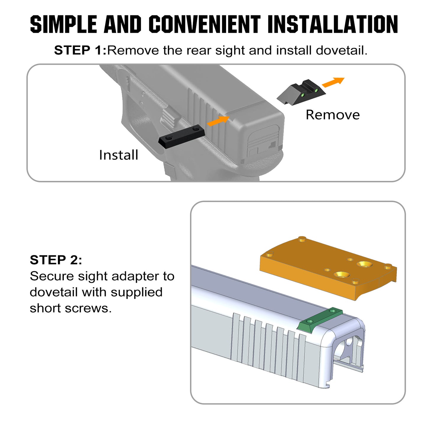 ohhunt® Red Dot Plate Compatible with Burris Sightmark Vortex Venom Red Dot Sight for Glock