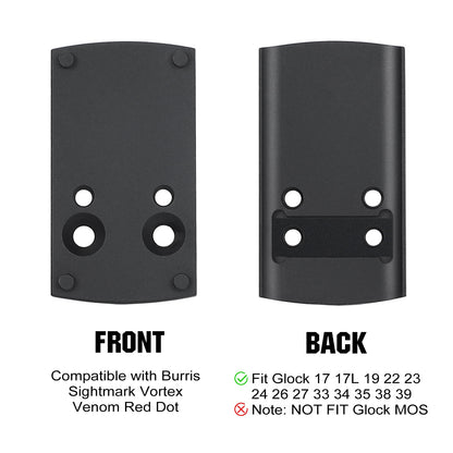 ohhunt® Red Dot Plate Compatible with Burris Sightmark Vortex Venom Red Dot Sight for Glock