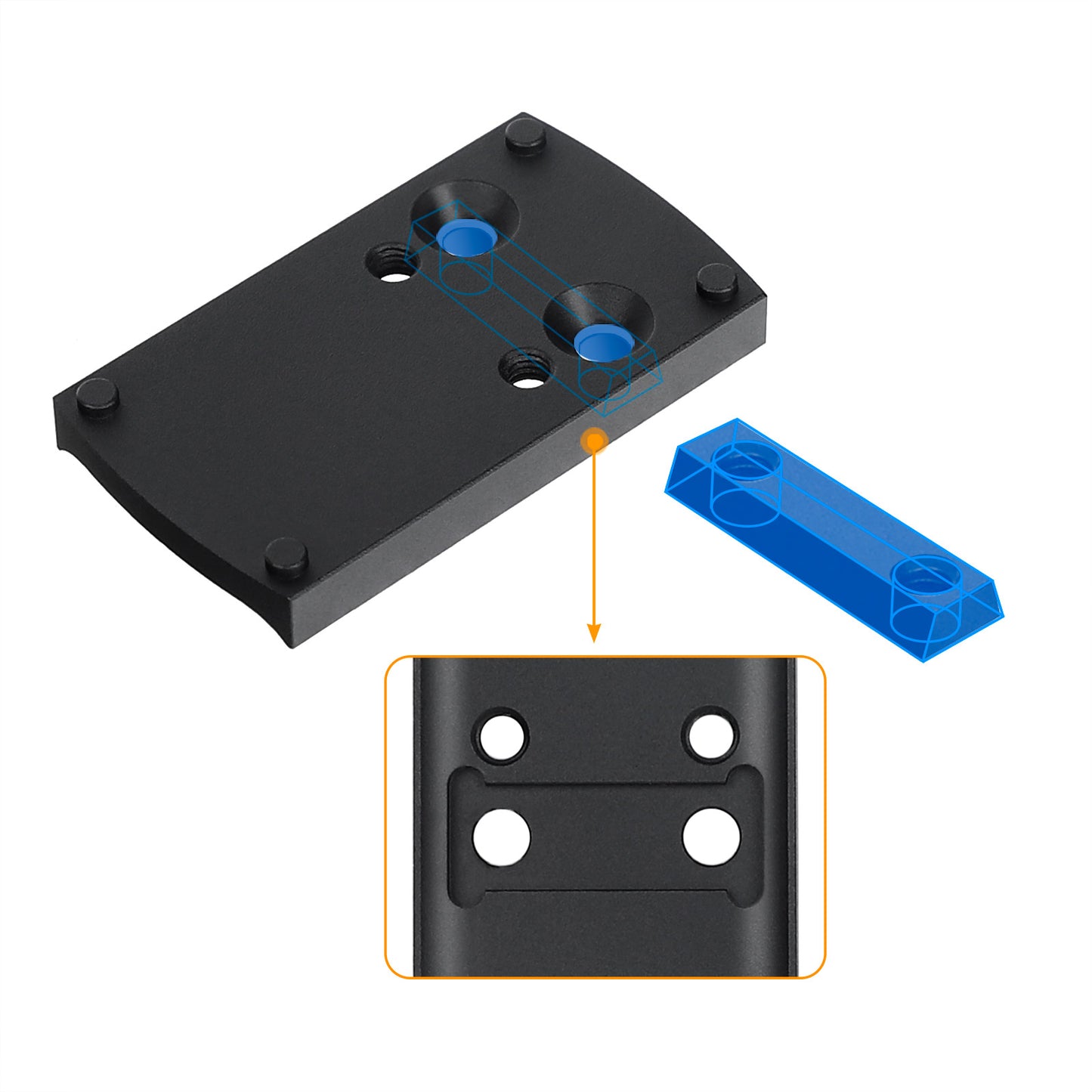 ohhunt® Red Dot Plate Compatible with Burris Sightmark Vortex Venom Red Dot Sight for Glock