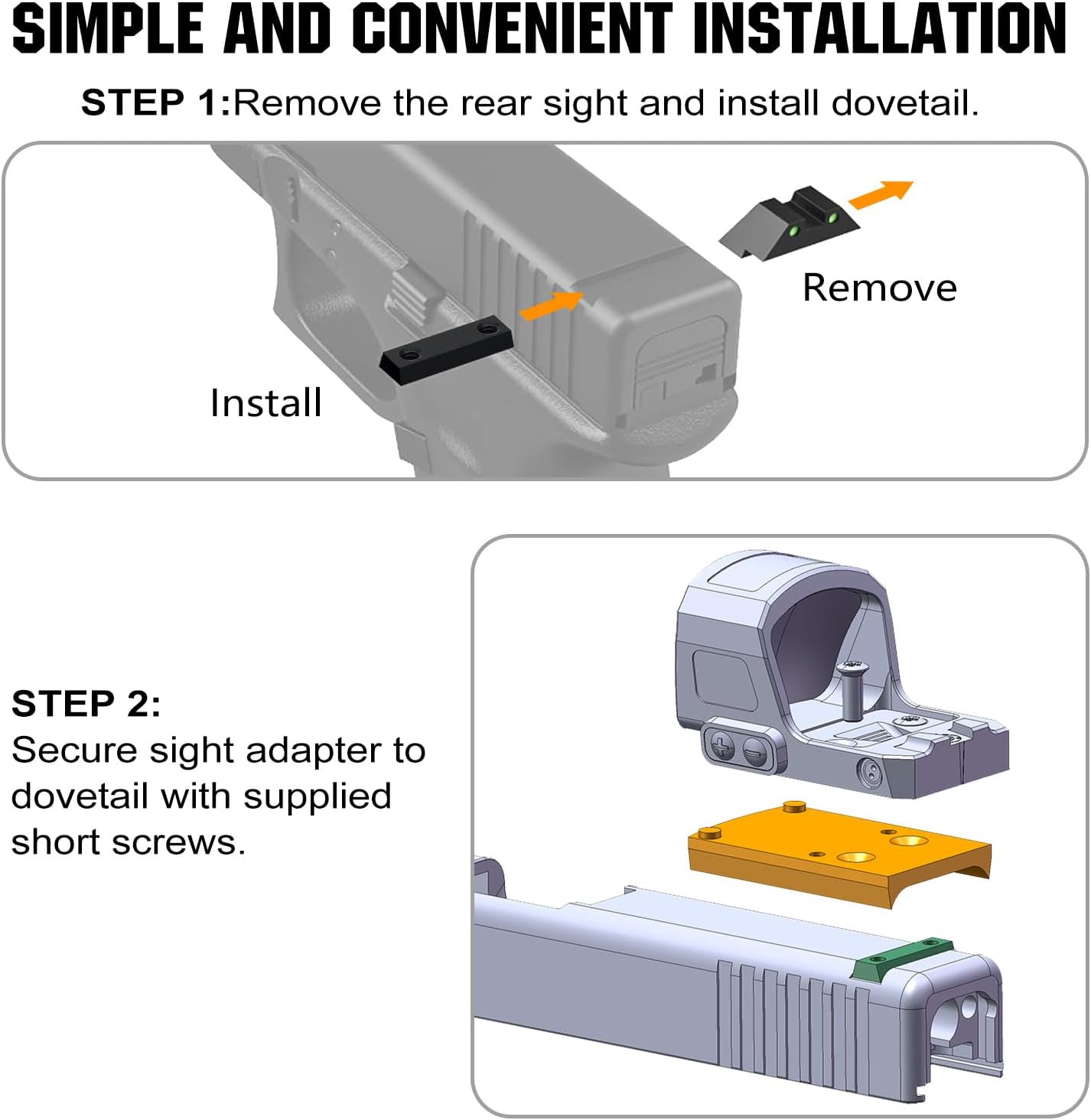 ohhunt® Red Dot Adapter Plate Compatible with RMR Footprint Red Dot Holosun 407C/507C/508T for Glock