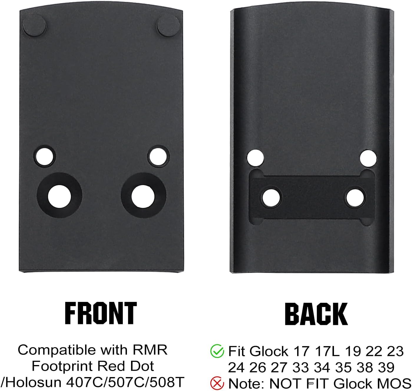 ohhunt® Red Dot Adapter Plate Compatible with RMR Footprint Red Dot Holosun 407C/507C/508T for Glock