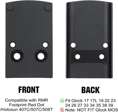 ohhunt® Red Dot Adapter Plate Compatible with RMR Footprint Red Dot Holosun 407C/507C/508T for Glock
