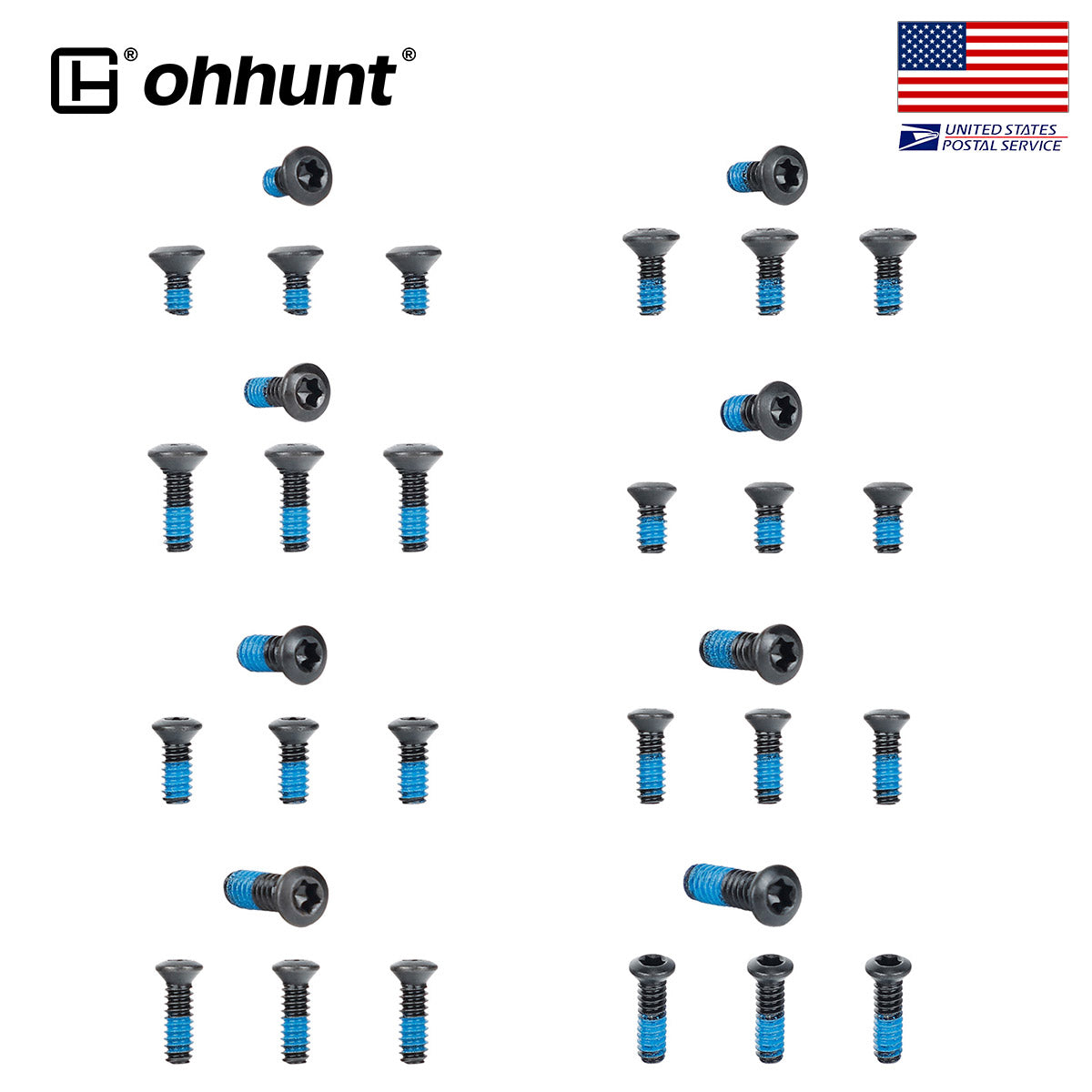 ohhunt® Red Dot Screw Pack 32 Pcs Includes #6-32 and #4-40 Screws Compatibility with Optics and Mounts