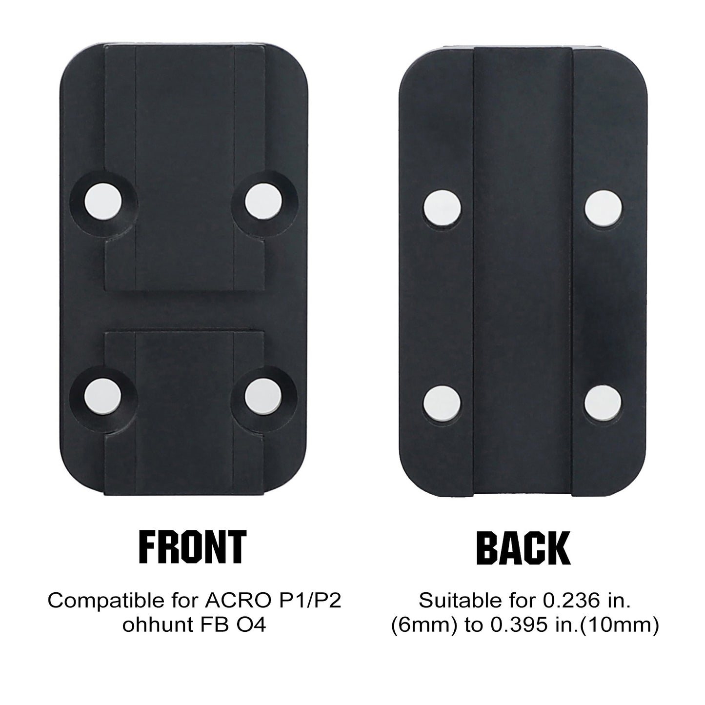 ohhunt® Shotgun Rib Mount Adapter Plate Compatible with Acro Footprint Red Dot Sight Aimpoint Acro P1/P2, ohhunt FB O4