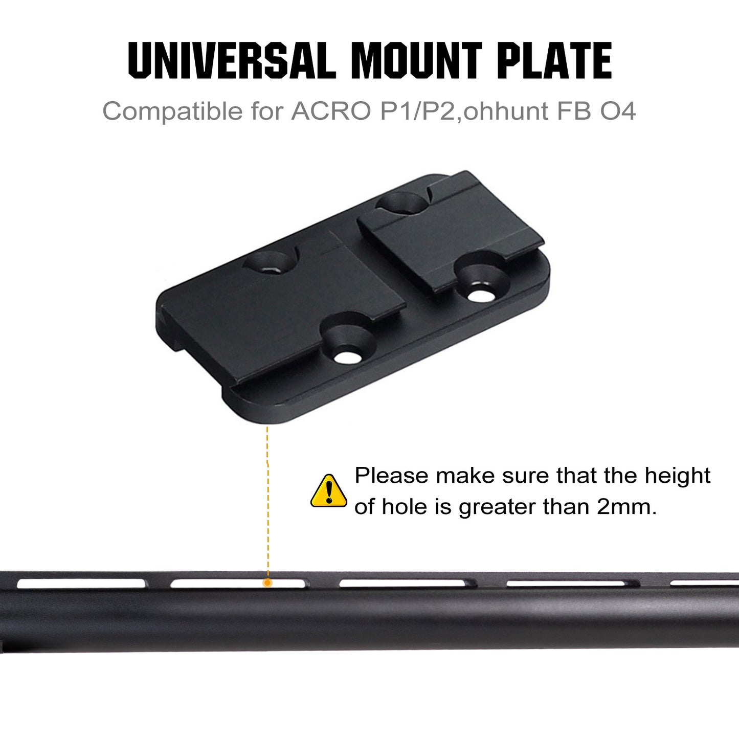 ohhunt® Shotgun Rib Mount Adapter Plate Compatible with Acro Footprint Red Dot Sight Aimpoint Acro P1/P2, ohhunt FB O4