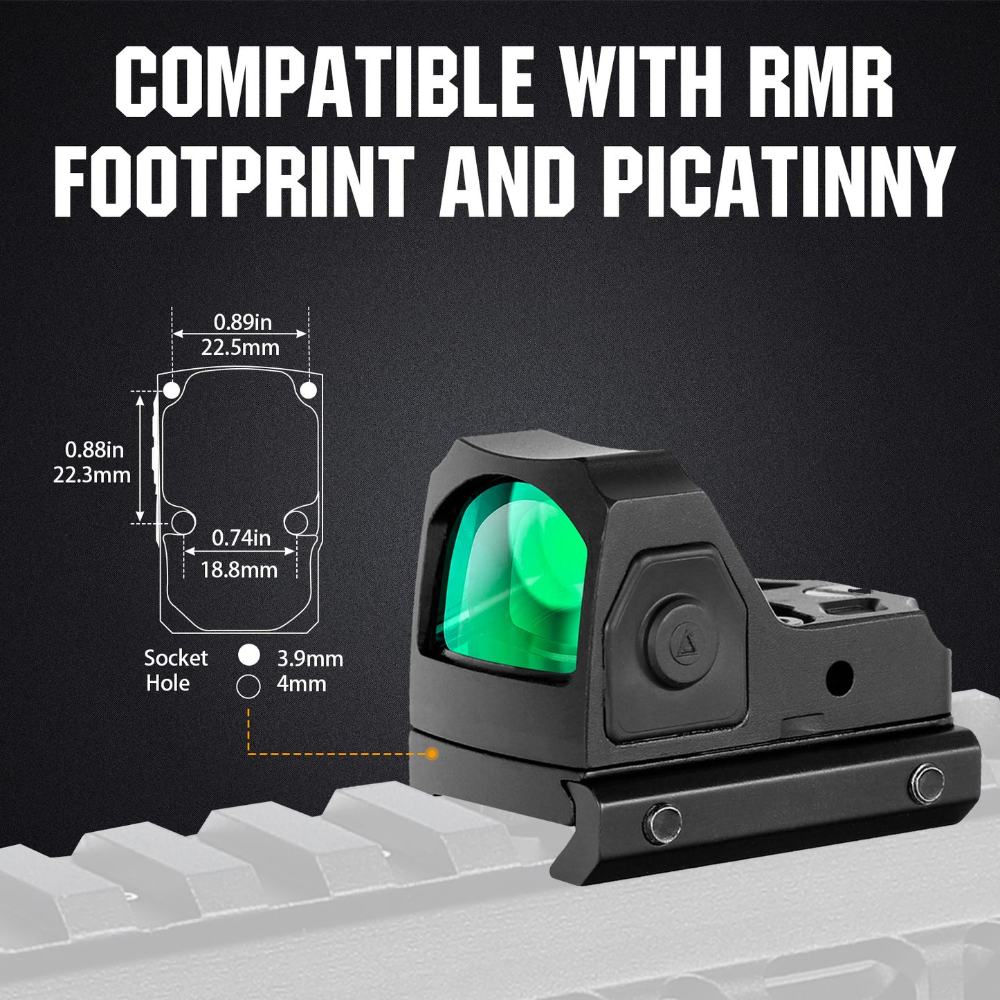 ohhunt Red Dot Sight 2 MOA Reticle Mini Shake Awake Optics 12 Brightness Adjustment