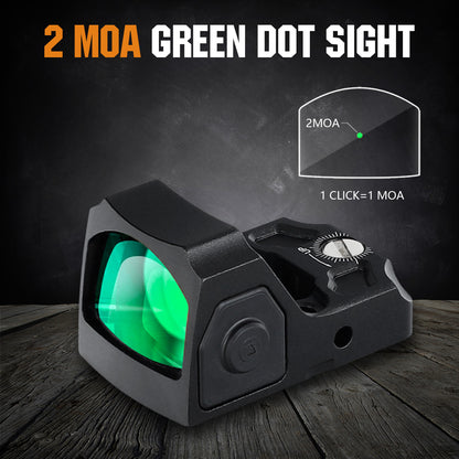 ohhunt Red Dot Sight 2 MOA Reticle Mini Shake Awake Optics 12 Brightness Adjustment