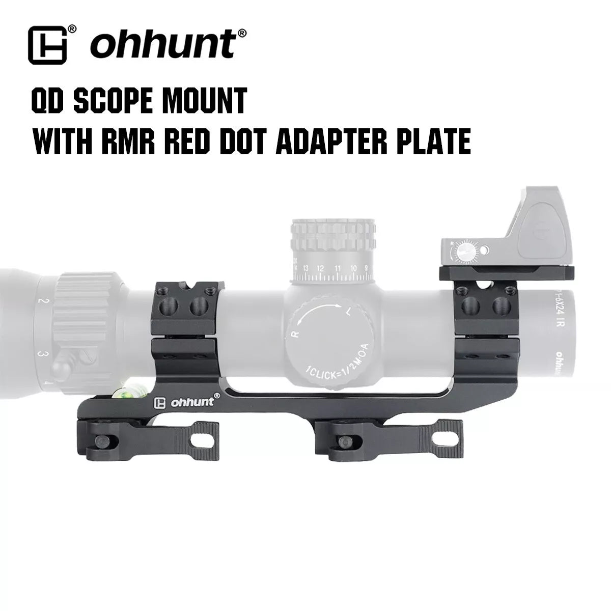 ohhunt® 30mm Picatinny QD Scope Mount with RMR Footprint Adapter and P