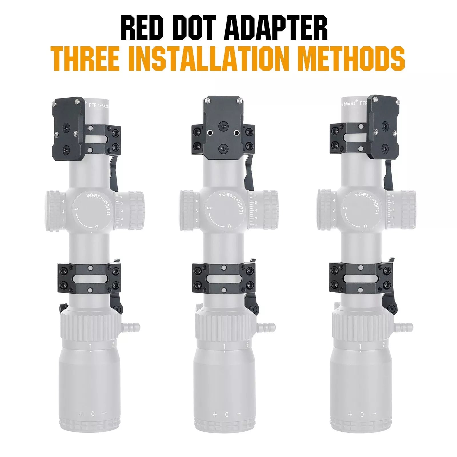 ohhunt® 30mm/1インチ ピカティニーQDスコープマウント、RMRフット