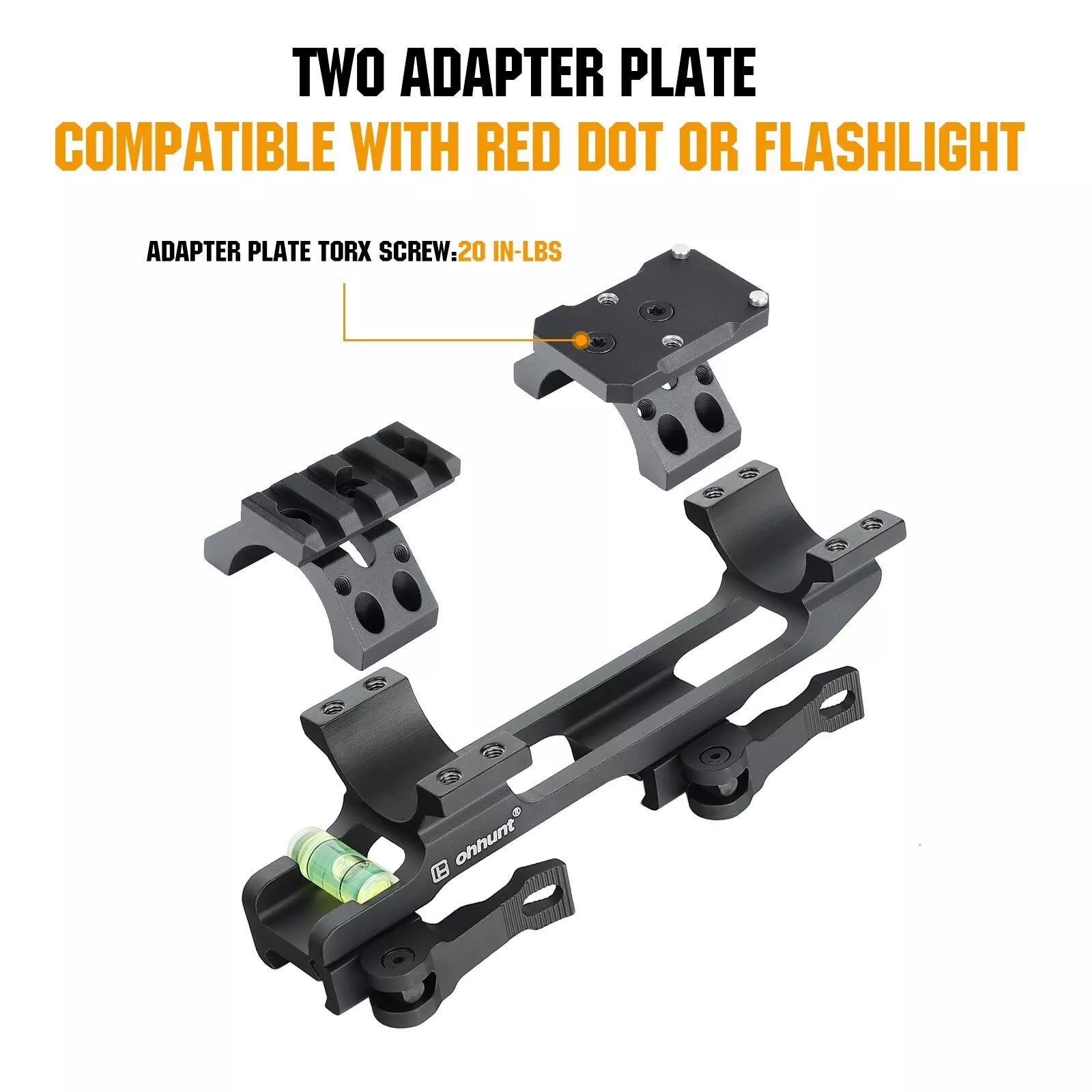 ohhunt® 30mm/1インチ ピカティニーQDスコープマウント、RMRフット