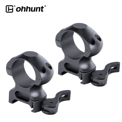 Steel 1 inch Quick Release Picatinny Scope Rings - High Profile