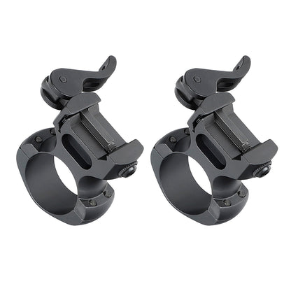 Steel 1 inch Quick Release Picatinny Scope Rings - High Profile