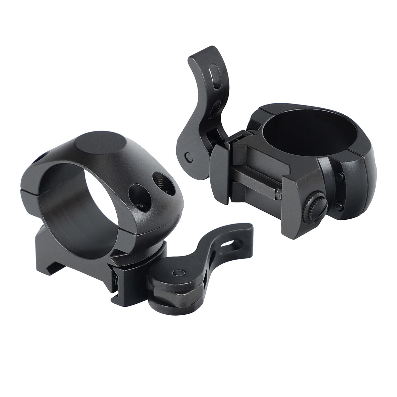 Steel 1 inch Quick Release Picatinny Scope Rings - side