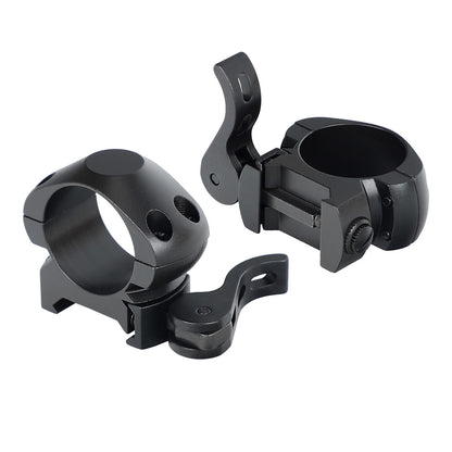 Steel 1 inch Quick Release Picatinny Scope Rings - side