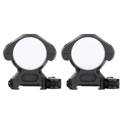 Steel 30mm Quick Release Picatinny Scope Rings - High Profile