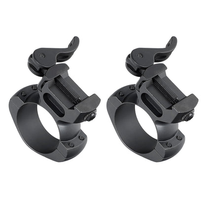 Steel 30mm Quick Release Picatinny Scope Rings - High Profile