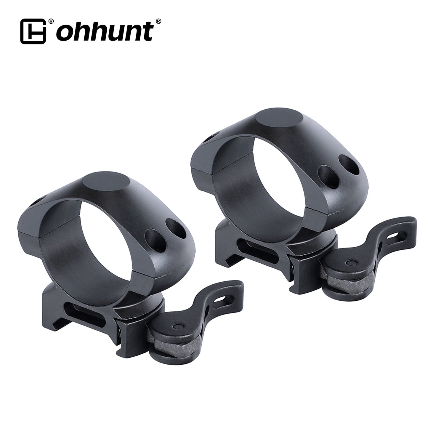 Steel 30mm Quick Release Picatinny Scope Rings - Med Profile