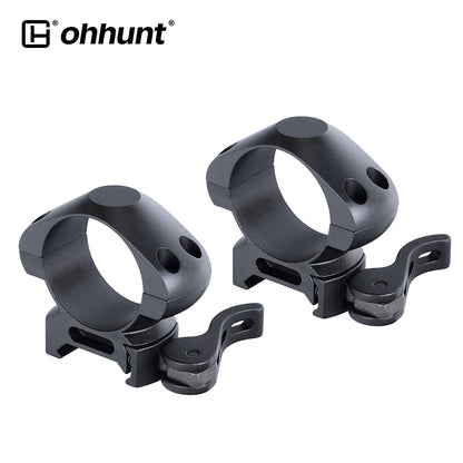 Steel 30mm Quick Release Picatinny Scope Rings - Med Profile