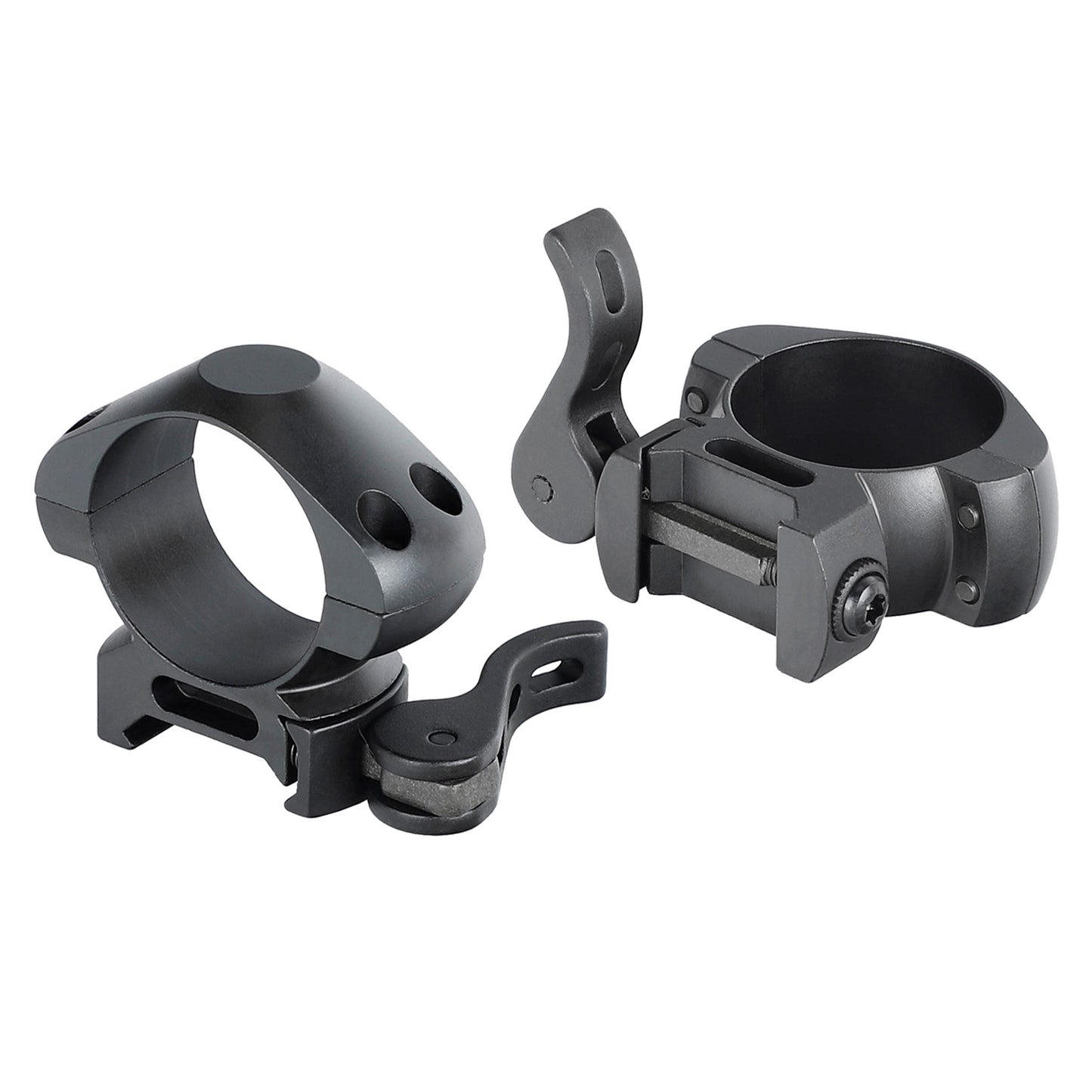 Steel 30mm Quick Release Picatinny Scope Rings - Med Profile