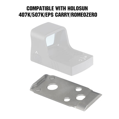 ohhunt Titanium Adapter Plate Compatible with RMSc Cut Optic Holosun 407K/507K/EPS Carry/RomeoZero for Smith&Wesson MP 2.0 Optics Ready/CORE