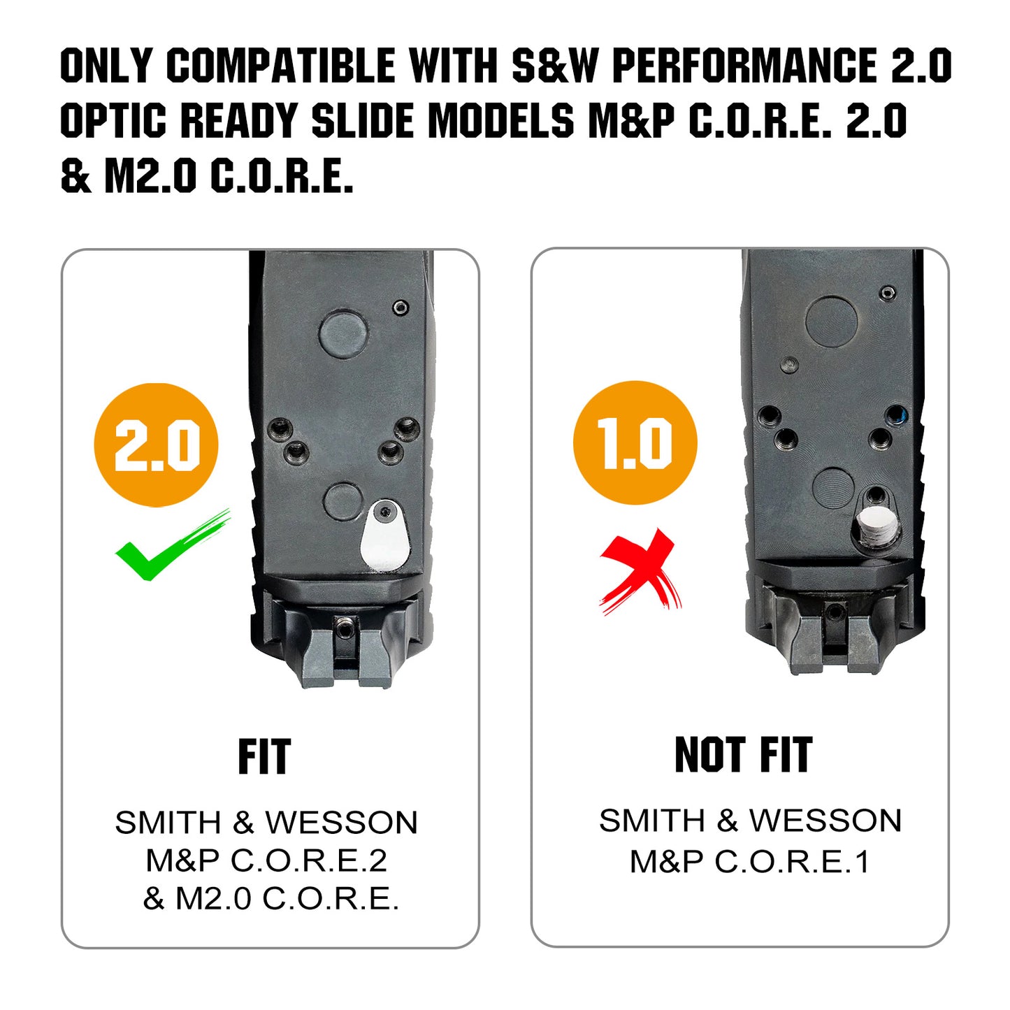 Fit Smith &amp; Wesson MP 2.0 Optics Ready/CORE.