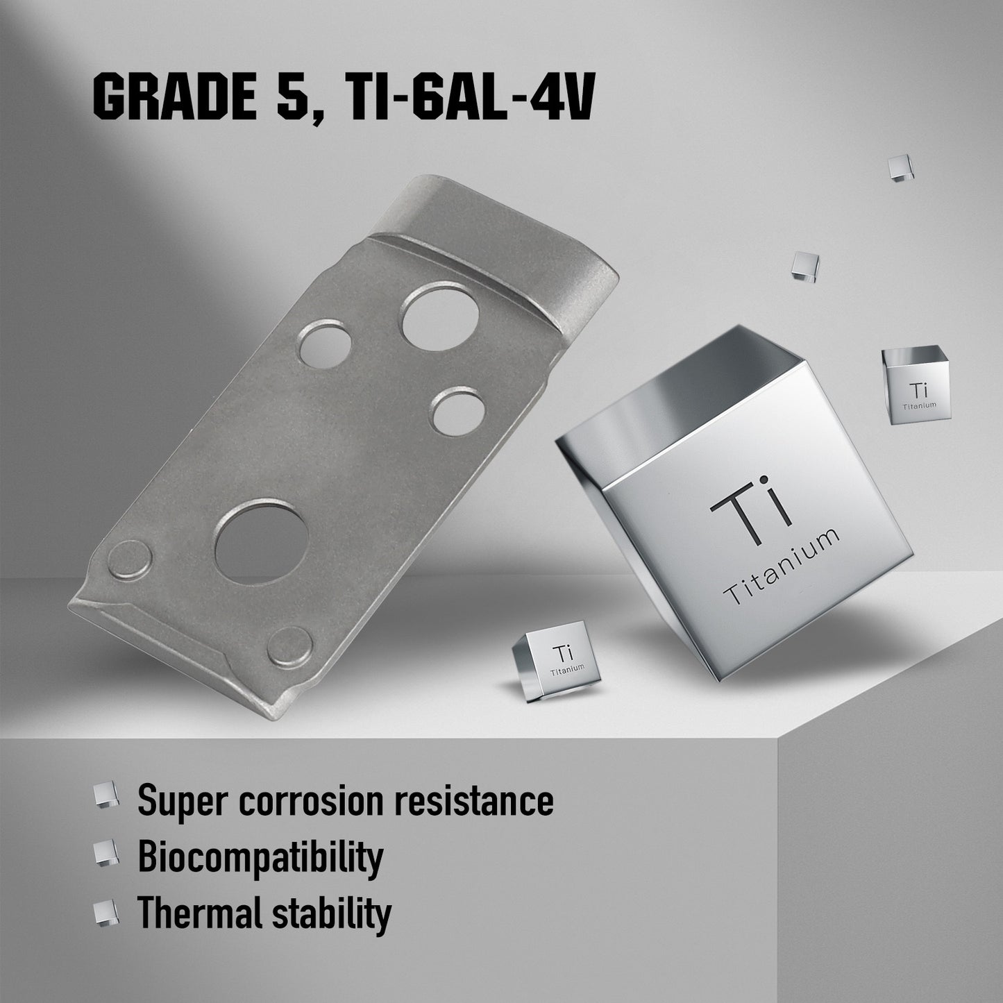 ohhunt Titanium Adapter Plate Compatible with RMSc Cut Optic Holosun 407K/507K/EPS Carry/RomeoZero for Smith&Wesson MP 2.0 Optics Ready/CORE