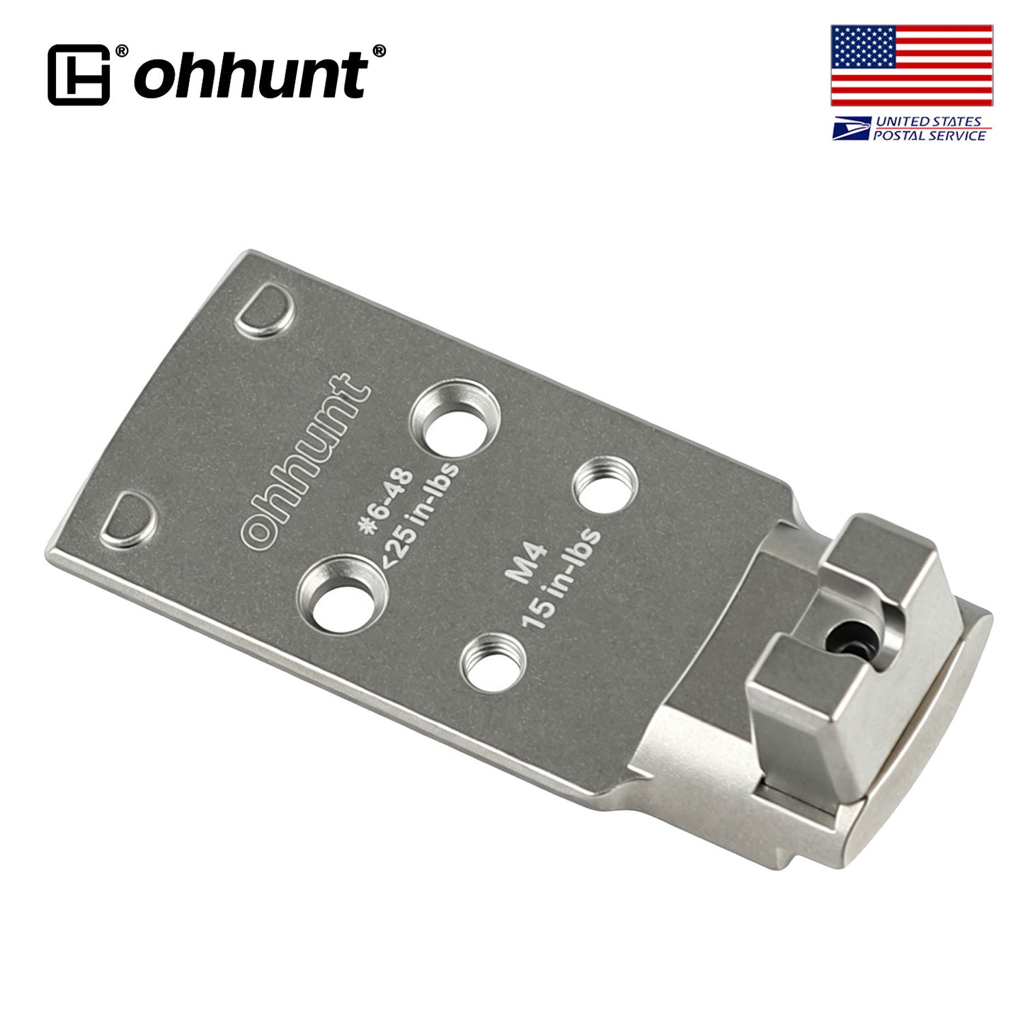 ohhunt® Titanium Adapter Plate for 1911 DS (A14B) equipped with the AOS Compatible with Holosun 407K/507K / Shield RMSc/SMSc/RMS2