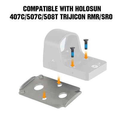 ohhunt® Titanium Adapter Plate Compatible with RMR Cut Optic Holosun 407C/507C/508T for Smith & Wesson MP 2.0 Optics Ready/CORE
