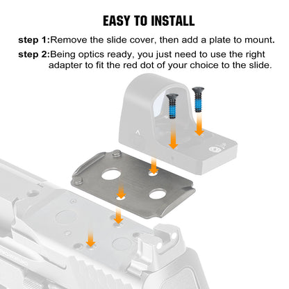 ohhunt® Titanium Adapter Plate Compatible with RMR Cut Optic Holosun 407C/507C/508T for Smith & Wesson MP 2.0 Optics Ready/CORE