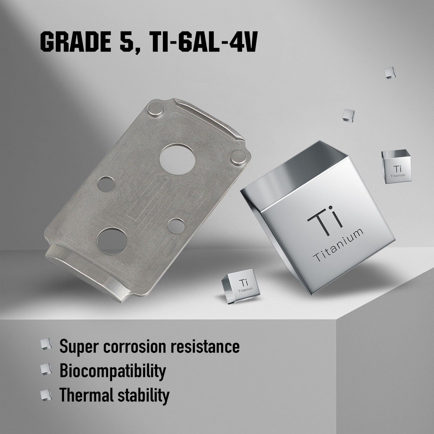 ohhunt® Titanium Adapter Plate Compatible with RMR Cut Optic Holosun 407C/507C/508T for Smith & Wesson MP 2.0 Optics Ready/CORE