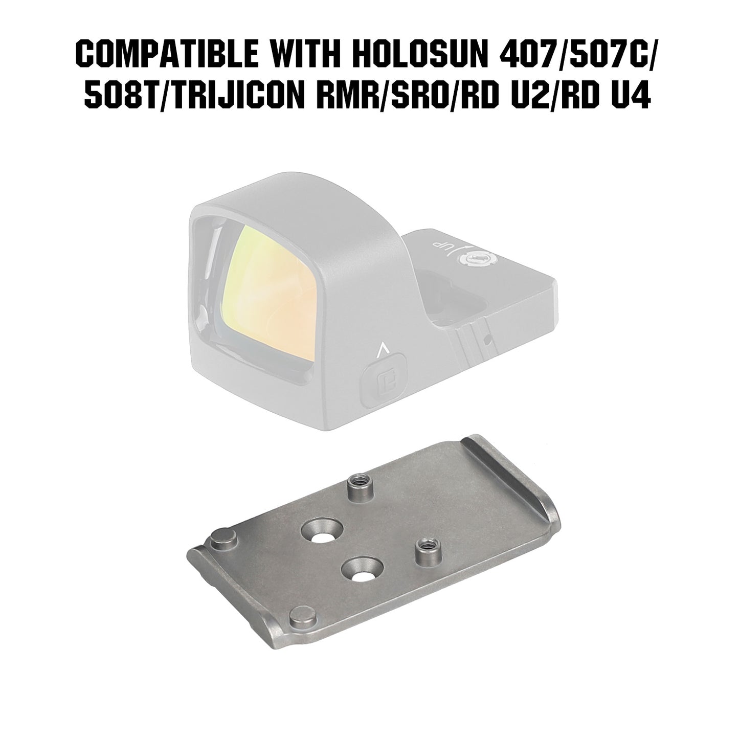 ohhunt® Titanium Adapter Plate Compatible with RMR Footprint Optics Holosun 407/507C/508T/SRO, fit for Glock 17 19 MOS
