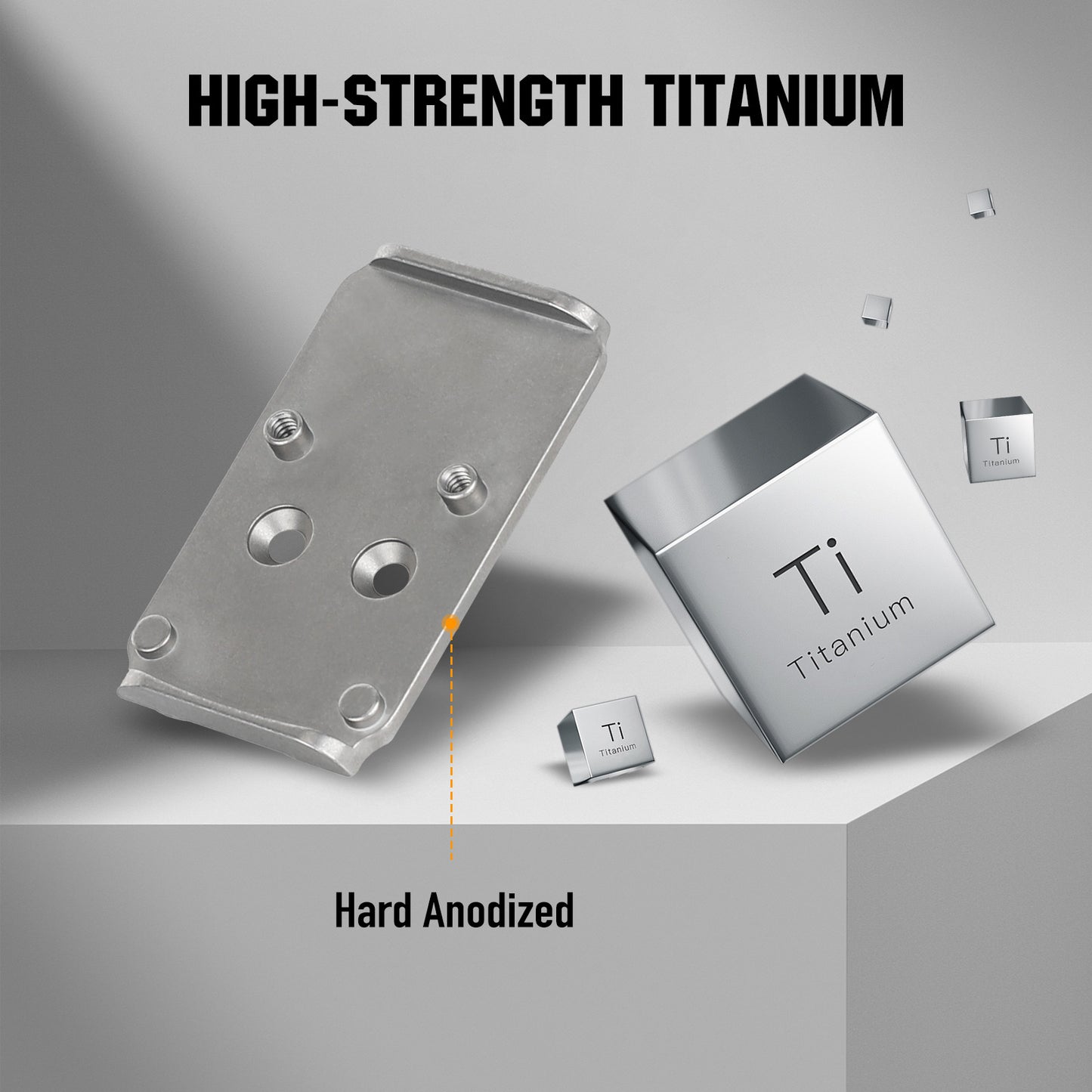 ohhunt® Titanium Adapter Plate Compatible with RMR Footprint Optics Holosun 407/507C/508T/SRO, fit for Glock 17 19 MOS