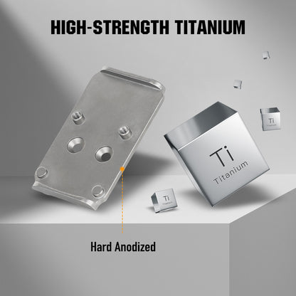 ohhunt® Titanium Adapter Plate Compatible with RMR Footprint Optics Holosun 407/507C/508T/SRO, fit for Glock 17 19 MOS