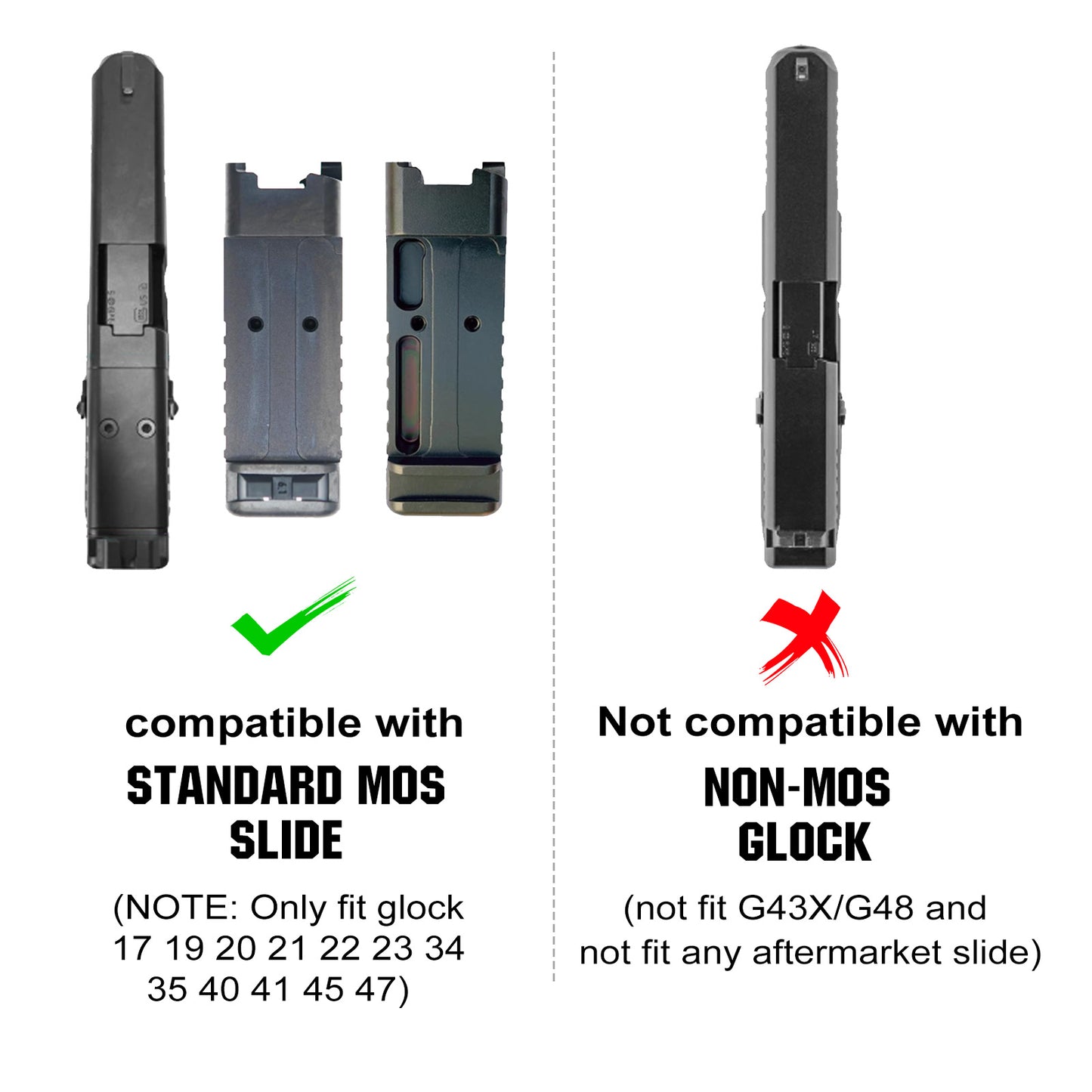 ohhunt® Titanium Adapter Plate Compatible with RMR Footprint Optics Holosun 407/507C/508T/SRO, fit for Glock 17 19 MOS