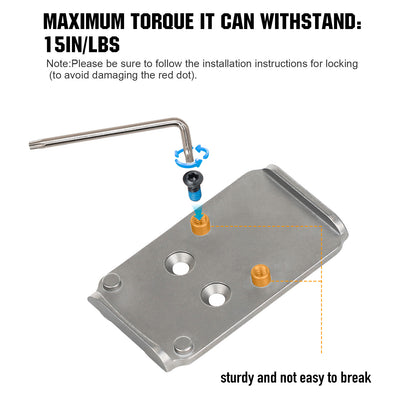 ohhunt® Titanium Adapter Plate Compatible with RMR Footprint Optics Holosun 407/507C/508T/SRO, fit for Glock 17 19 MOS