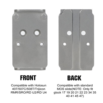 ohhunt® Titanium Adapter Plate Compatible with RMR Footprint Optics Holosun 407/507C/508T/SRO, fit for Glock 17 19 MOS