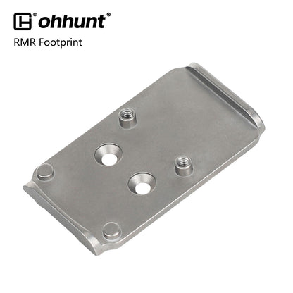 ohhunt® Titanium Adapter Plate Compatible with RMR Footprint Optics Holosun 407/507C/508T/SRO, fit for Glock 17 19 MOS