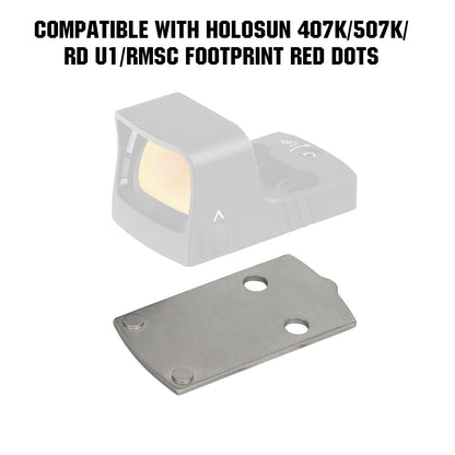 ohhunt® Titanium Adapter Plate Compatible with Hellcat OSP Holosun 407K/507K, Mounting Plate for Glock 43X/48 MOS