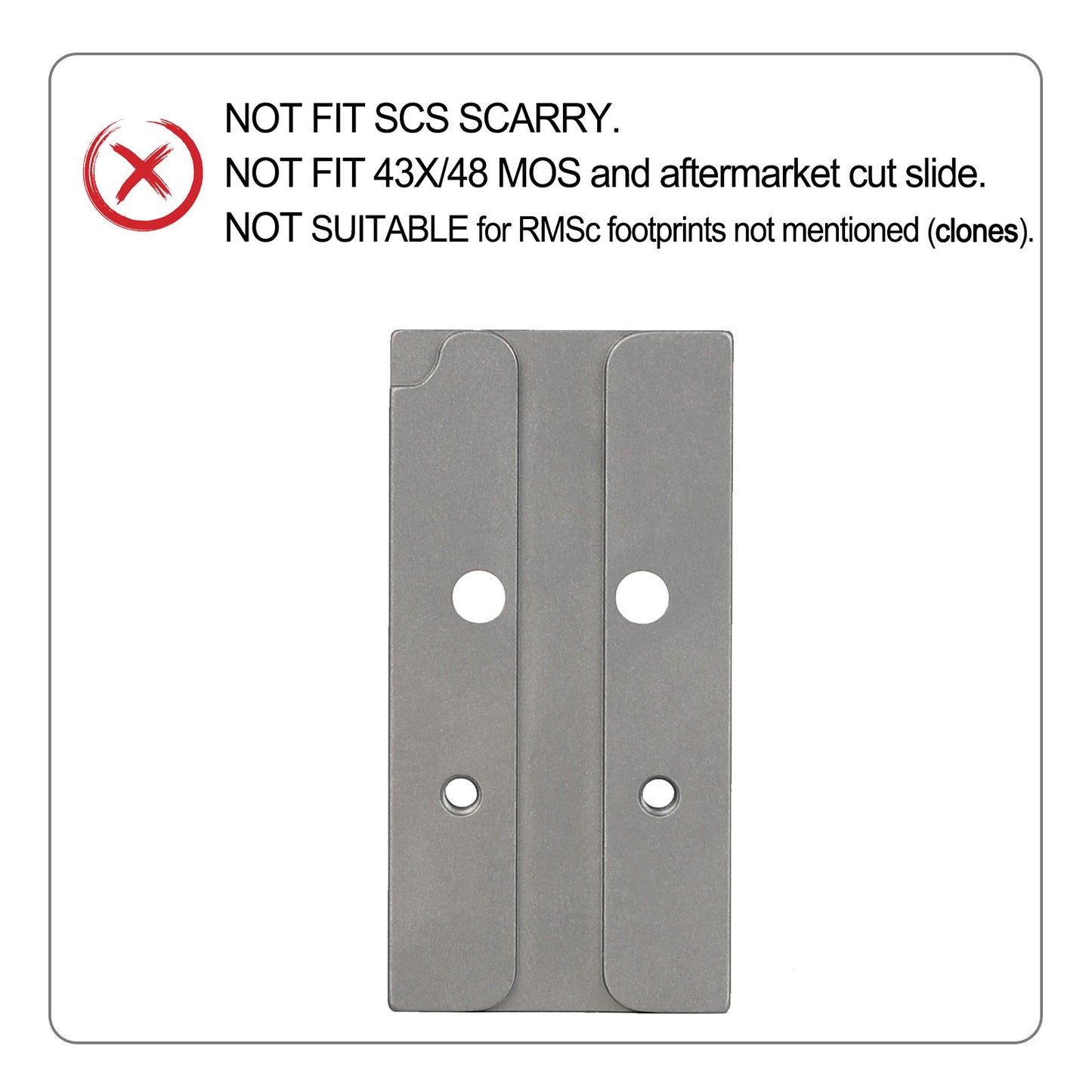 ohhunt® Titanium Adapter Plate Compatible with RMSc Cut Optic Holosun 407K/507K/EPS  Carry/EPS/RomeoZero/ohhunt RD U1/RD U3 for Glock 17 19 MOS