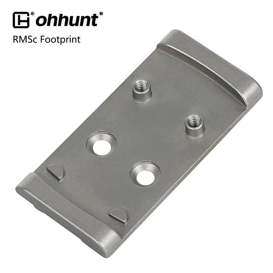 ohhunt® Titanium Adapter Plate Compatible with RMSc Cut Optic Holosun 407K/507K/EPS  Carry/EPS/RomeoZero/ohhunt RD U1/RD U3 for Glock 17 19 MOS