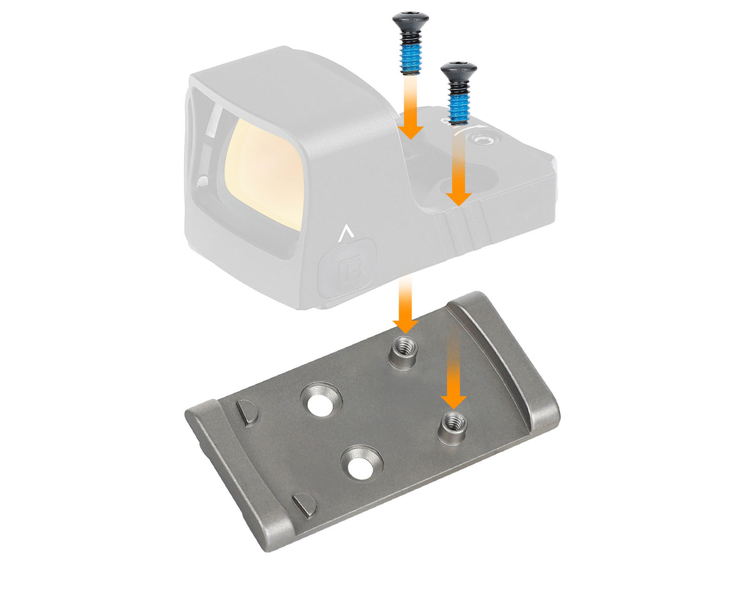 ohhunt® Titanium Adapter Plate Compatible with RMSc Cut Optic Holosun 407K/507K/EPS  Carry/EPS/RomeoZero/ohhunt RD U1/RD U3 for Glock 17 19 MOS