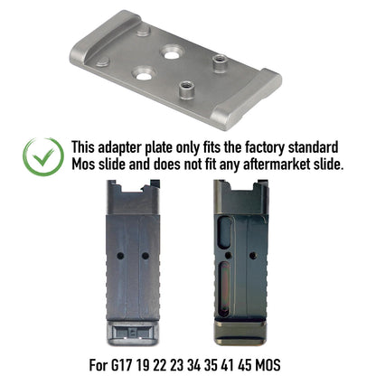 ohhunt® Titanium Adapter Plate Compatible with RMSc Cut Optic Holosun 407K/507K/EPS  Carry/EPS/RomeoZero/ohhunt RD U1/RD U3 for Glock 17 19 MOS