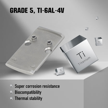 ohhunt® Titanium Optics Adapter Plate Compatible with RMR to RMS Compatible with Holosun 407K/507K/EPS Carry/EPS/RomeoZero fit RMR Cut Slide Without Thread Post