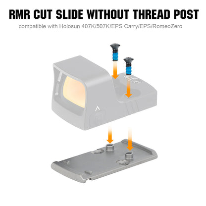 ohhunt® Titanium Optics Adapter Plate Compatible with RMR to RMS Compatible with Holosun 407K/507K/EPS Carry/EPS/RomeoZero fit RMR Cut Slide Without Thread Post