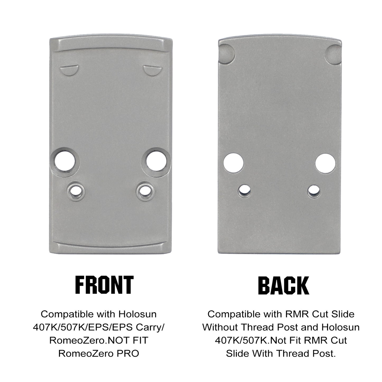 ohhunt® Titanium Optics Adapter Plate Compatible with RMR to RMS Compatible with Holosun 407K/507K/EPS Carry/EPS/RomeoZero fit RMR Cut Slide Without Thread Post